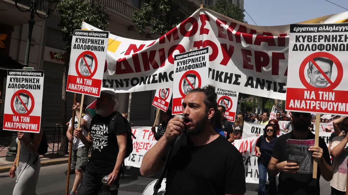 Акция протеста из-за повышения стоимости жизни, Афины, Греция, 17 апреля 2024 года. Фото: Costas Baltas / Anadolu / Abaca Press / ddp images / Vida Press