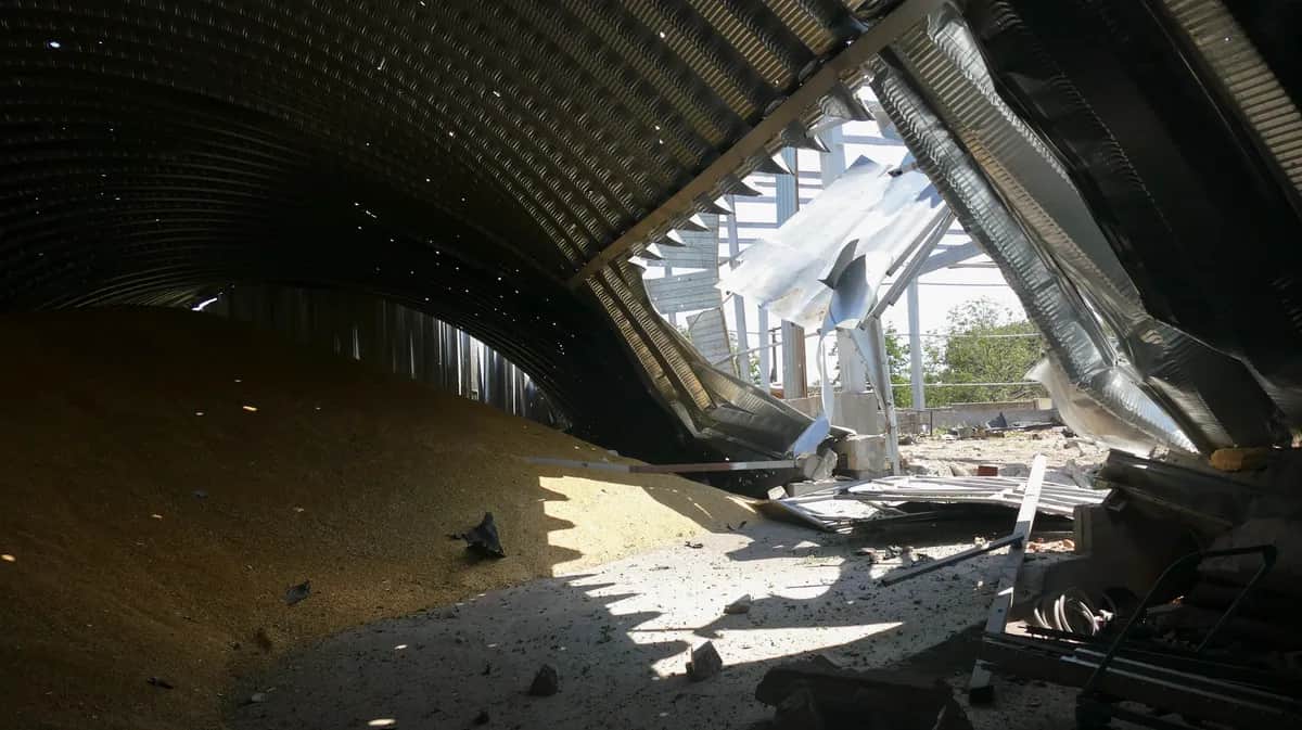 A damaged grain terminal in the Odesa region, 21 July 2023. Photo: EPA-EFE/IGOR TKACHENKO